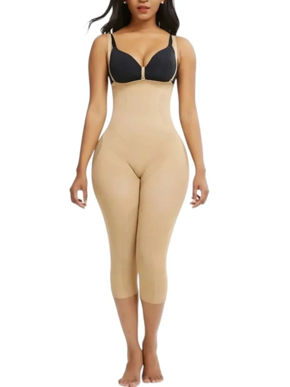 Plus Size Mid-Calf High Waist Compression Mesh Body Shaper | Butt Lift | 2XL/3XL